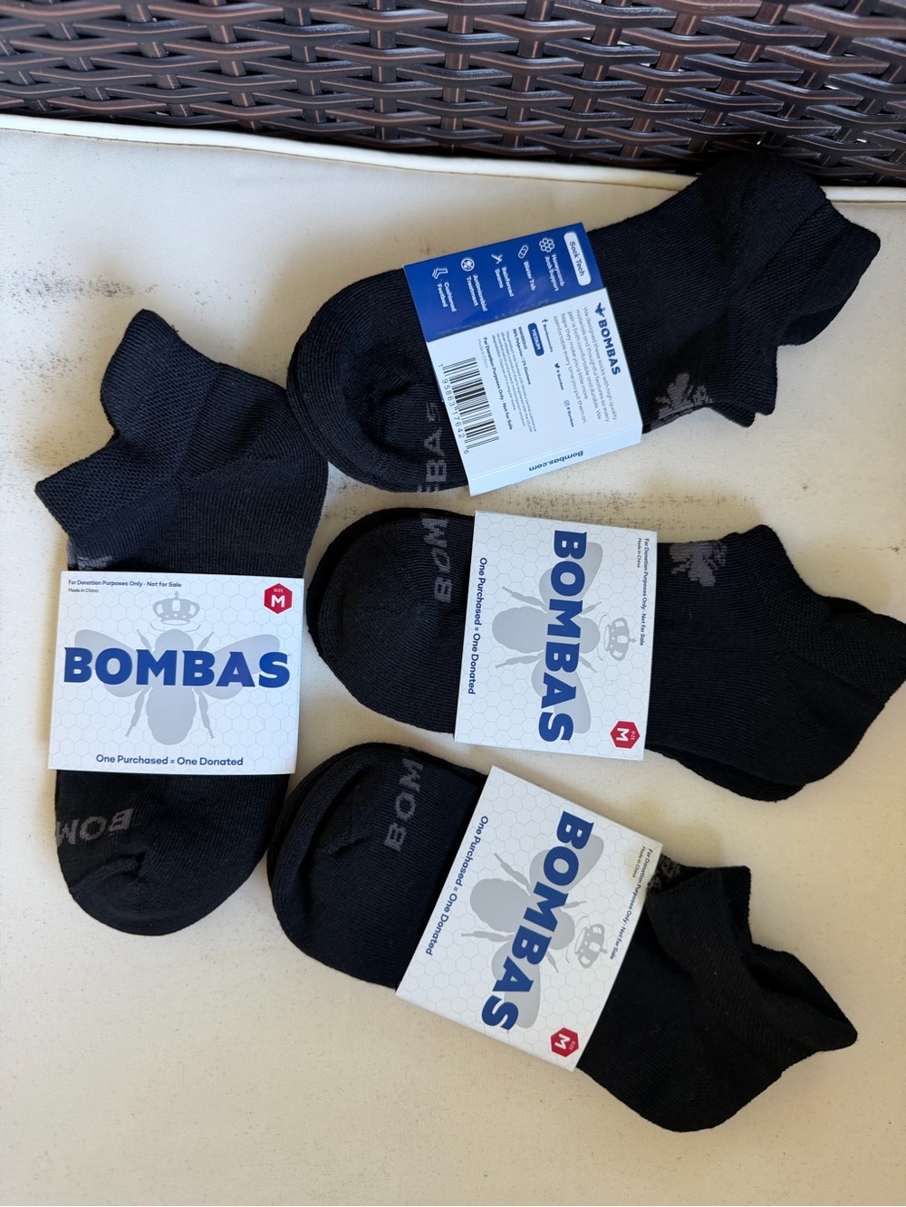 Bombas Men’s No-Show Athletic Socks - Black (4 Pack)